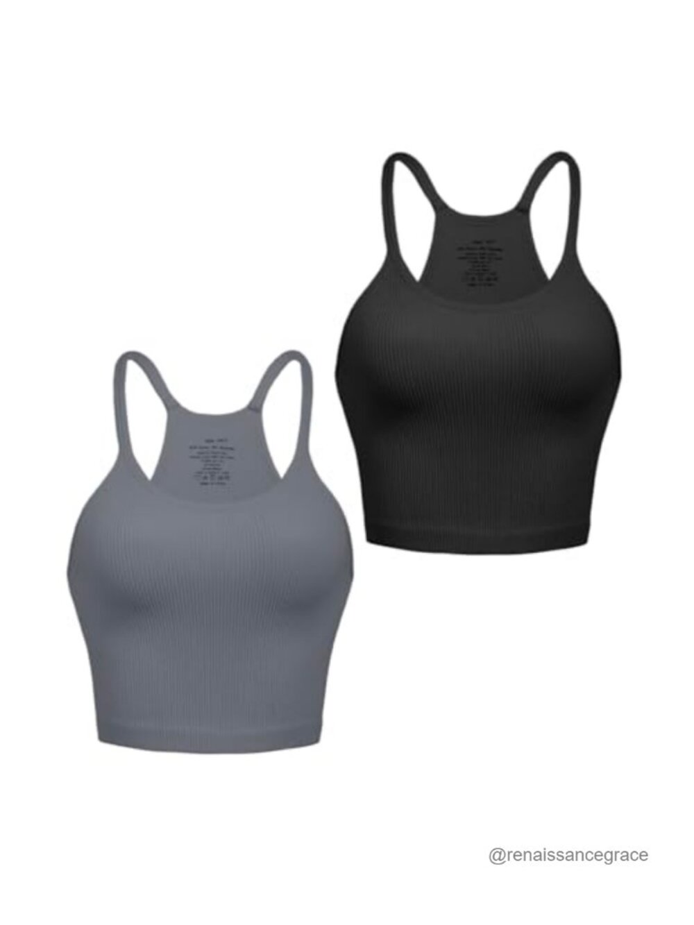 Ribbed Seamless Racerback Crop Tank Top Women Stretch Yoga Gym Workout